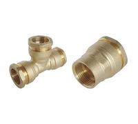 Bundle de Raccords Laiton SOMATHERM FOR YOU - Té Égal et Droit pour Tube PE Ø32 mm - Triple Raccordement à 90° - Résistance jusqu'à 20 bars - Garantie 5 ans