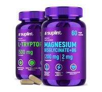 Bundle L-Tryptophane + Magnésium Bisglycinate - 500 mg de L-Tryptophane + 200 mg de Magnésium avec Vitamine B6 - Gélules véganes - Certifié GMP & testé en laboratoire