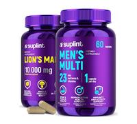 Bundle Lion’s Mane + Multivitamines A-Z pour Hommes - Extrait de Crinière de Lion 10:1 (10 000 mg) - 180 gélules véganes + Complexe hautement dosé de vitamines & minéraux pour hommes - 60 gélules véga