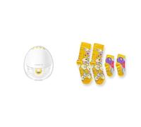 Bundle Medela Motion InBra Tire-lait électrique portable+ Medela Chaussettes maman-bébé, Édition limitée par l'artiste suisse Yael Anders, Dans le cadre de la campagne With You, Every Step of the Way