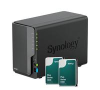 Bundle NAS Synology DS224+ 2Go avec 2 disques Synology 4To HAT3300, Non assemblé Noir
