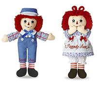 Bundle of 2 Aurora Dolls - 12'' Raggedy Ann and Raggedy Andy by Aurora World Inc.
