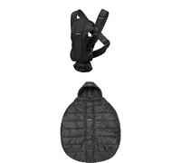 Bundle of BabyBjörn Porte-bébé Mini, Mesh 3D, Noir + Cape d’hiver pour Porte-bébé, Noir