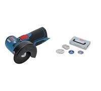 Bundle of Bosch Professional 12V System meuleuse angulaire sans-fil GWS 12V-76 (3 disques à tronçonner, diamètre de disque : 76 mmr) + 9 pièces 76mm-Disc Set + mini L-Boxx, Ø 76 mm