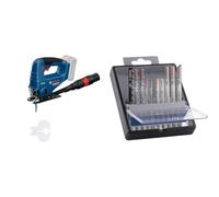 Bundle of Bosch Professional 18V System scie sauteuse sans-fil GST 18V-95 B (sans batterie ni chargeur) + Bosch 10x Kit de lames de scie sauteuse PRO Hardwood and Laminate, 10 pièces (83 mm)