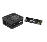 Bundle of CORSAIR RM1000x - Noir + Corsair MP600 Elite 2 to M.2 PCIe Gen4 x4 NVMe SSD - M.2 2280 - Noir