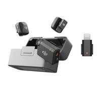 Bundle of DJI Mic Mini (2 TX + 1 RX + Boîtier de Recharge) + Adaptateur pour téléphone Mobile (Lightning), Ultra-léger, Audio de HQ, 48 h d’Utilisation, Microphone sans Fil pour iPhone, vlog