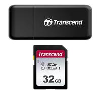 Bundle of Transcend RDF5K Lecteur de Cartes Multifonction avec Emplacements SD et microSD et Connecteur USB 3.1 Gen 1, Noir +SDC300S Carte mémoire SDHC 32GB UHS-I,C10, U1, Full HD, jusqu'à 100/20 MB/s