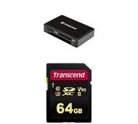 Bundle of Transcend RDF9 Lecteur de Cartes Multifonction avec emplacements+SDC700S Carte mémoire SDXC 64GB UHS-II, C10, U3, V90, 8K, Ultra HD, conçue pour appareils Photo Reflex et caméscopes avancés