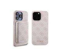 Guess Bundle Pack MagSafe 4G Metal Gold Logo - Ensemble coque + Power Bank 5000mAh MagSafe iPhone 15 Pro Max (rose) G