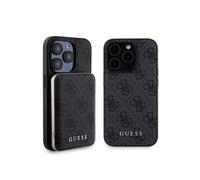 Zestaw Guess Gubpm5P15L4Gemgk Iphone15 Pro 6.1 Hardcase + Powerbank 5000Mah Magsafe Czarny/Black 4G Metal Logo