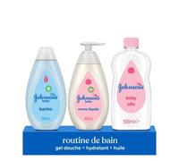 Bundle Soin Complet Johnson's Baby : Huile Pour Bébé (500 Ml) ¿ Lotion Hydratante (500 Ml) ¿ Bain Multisensoriel (500 Ml) ¿ Form Multicolore