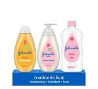 Bundle Soin Doux Johnson's Baby : Huile Pour Bébé (500 Ml) ¿ Lotion Hydratante (500 Ml) ¿ Shampoing Doux (500 Ml) ¿ Formules San