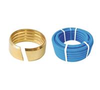 Bundle SOMATHERM FOR YOU - Bague de remplacement en laiton pour raccord à compression PER Ø20 mm + Couronne de tube PER gainé bleu Ø20 mm, 25 m - Idéal pour réseaux d'eau potable et chauffage