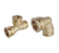 Bundle SOMATHERM FOR YOU - Raccord laiton Té égal et coudé pour tube PE Ø25 mm - Pression max 20 bars, température -10° à +80°C, joint torique EPDM, norme ACS, garantie 5 ans