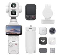 Bundle Vlog DJI Osmo Pocket 4P, blanc perle, vlog à double objectif | Zoom optique 3×, 4K/240 ips, plage dynamique de 17 stops, stockage intégré de 103 Go, lumière d’appoint (blanc)