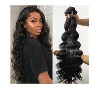 Bundles 10A faisceaux de vague corps 8-40 pouces noirs naturels 100% cheveux humains qualité supérieure tissage brésiliens Remy Extensions de coiffure(1 bundle 16)