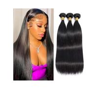 Bundles de cheveux humains brésiliens droits, Os droits, couleur naturelle, 8-32 pouces, extensions de cheveux Remy (12 14 16)