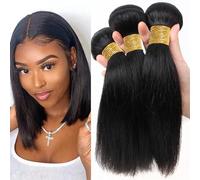 Bundles de cheveux humains Faisceaux de cheveux humains Faisceaux droits Vrais 12A faisceaux de cheveux Bundles Naturel Noir Tissage Extensions (10 10 10)