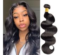 Bundles de cheveux humains ondulés, 1 bundle brésilien vierge | Extensions de cheveux Remy non traités pour femmes, avec double tissage, sensation soyeuse et brillance naturelle,22inch
