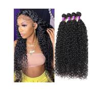 Bundles Tissage brésilien en cheveux humains, lots de 1, 3 ou 4, extensions Remy crépus bouclés, couleur naturelle Extensions de coiffure(24 24 24)