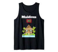 Bungalow Souvenir des Maldives sur l'eau Palmier Drapeau des Maldives Débardeur