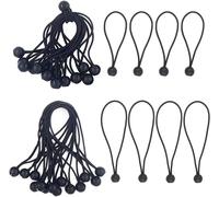 Bungee Ball,Tarpaulin Bungee Cord 30 Pieces With Ball,Tarpaulin Ball Tensioner,Black Elastic Bungee For Banners,Pool Tarpaulin Tensioner