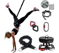 Bungee Fitness Kit, 4D Aerial Yoga Dance Sangle de Suspension, Yoga Élastique Corde Bandes Élastiques Résistance Danse Aérienne Exercices Fitness Gym Équipement d'entraînement Professionnel