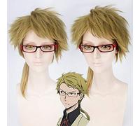 Bungo chiens errants Doppo Kunikida perruque courte moelleuse droite Cosplay perruques brun clair perruque de cheveux synthétiques pour queue de cheval de fête d'anime