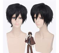 Bungo chiens errants Edogawa Ranpo Cosplay perruque Anime jeu perruque 30 cm court noir cheveux synthétiques pour Costume fête d'halloween