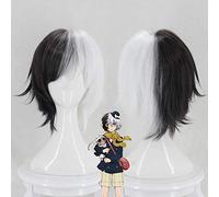 Bungo chiens errants Kyuusaku Yumeno moitié noir et blanc court résistance à la chaleur cheveux synthétiques Anime Costume Cosplay perruques + bonnet de perruque