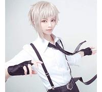 Bungo chiens errants Nakajima Atsushi court argent gris postiche résistant à la chaleur Cosplay Costume perruques + bonnet de perruque