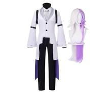Bungo Stray Dogs Sigma Cosplay Costume with Wig Men's Full Set of Anime Uniform Outfit Suit with Accessories for Halloween Carnival Party Props
