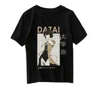 Bungou Stray Dogs Été Manches Courtes Dazai Osamu T-Shirt Unisexe Manga Col Rond Harajuku Dessin Animé Sauvage T-Shirts (S,Color 01)