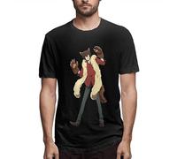 Bungou Stray Dogs Men's Comfortable Short Sleeve Shirts Crew Neck Personality Fashion t-Shirt Manches Courtes(XX-Large)