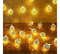 BUNIQ Lumière de chaîne de Boule à facettes,Guirlande Lumineuse LED avec Ampoules Boules Disco rétro | Produits d'éclairage extérieur pour Balcon, fenêtre, Porche, escaliers, Couloir, Arbre de Noël