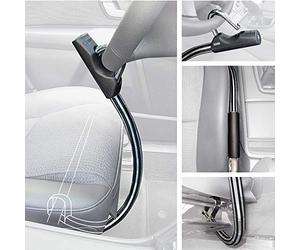 Bunker BA80N Antivol Voiture Volant Siege Flexible Haut de Game, Plus Pratique, Câble d'Acier Blindé Articulé, Serrure a Disque Bloc Canne Barre Anti Vol Clef Universelle pour Auto, Camping Car, Van