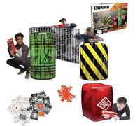 BUNKR BattleZone Lot de 4 barrières gonflables pour Nerf, Laser X, X-Shot et BoomCo Pour enfants et adolescents Noir