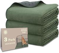 Bunlitent Lot de 3 tapis hygiéniques lavables pour chiens - 183 x 183 cm - Réutilisables et lavables - Séchage rapide - Pour incontinence - Pour incontinence - Pour pause au foyer - Vert