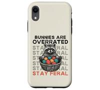 Bunnies are Overrated Stay Feral Funny Easter Coque pour iPhone XR