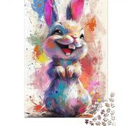 Bunny Art Print Pièces Cadeau Nouvel an 70x50cm 1000pcs Puzzle, 1000 pièces | Pour le passage au Nouvel An : ce puzzle pour adultes de 1000 pièces associe idée cadeau et passion du puzzle.