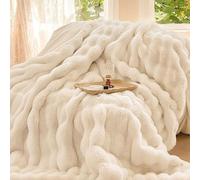 Bunny Blanket for Women, The Bunny Blanket for Adults, Cozy The Bunny Blanket for Couch, Comfort Warm Thick Bubble Plush Fluffy Blanket Girls. (Beige,71 * 79in/1.8 * 2m)