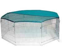 BUNNY BUSINESS Parc à 8 Panneaux pour Lapin, Cochon d'Inde, intérieur et extérieur, Taille XL, 139,7 x 139,7 cm, argenté