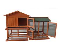 Bunny Business The Grove Clapier à 2 étages pour Lapin/Cochon d'Inde avec Plus de Profondeur avec Sol (Bois Rouge, sans Couverture)