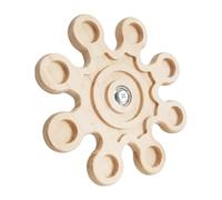 Bunny Chewing Toys - Hamster Enrichment Toy | Interactive Chinchilla Rotating Toys | Funny Cage Accessories | 16 x 16 x 1,2 cm Hamster Exercise Toys for Playing, Exercise, Teeth Cleaning (Wood + Meta)