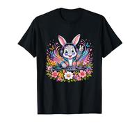 Bunny Disc Casque Jockey Floral Party T-Shirt