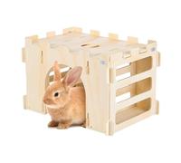Bunny Distributeur de Foin,Cachette Amovible Petits Animaux | Maison château en Bois avec Distributeur de Foin pour Chinchilla,Cage à Hérisson Maison Intérieure Clapier Enclos d'Extérieur Animaux de