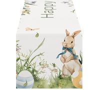 Bunny Egg Runner - Easter Seasonal Fabric Dining Accent, Festive Holiday Cloth Decoration | Farmhouse, Wedding, Party, Home Styling, Dining Cover, Spring Celebration, Elegant Centerpiece,