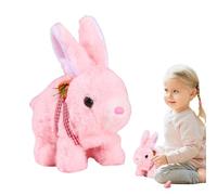 Bunny en peluche réaliste, jouet en peluche interactif de lapin, Jouet de figure en peluche interactive en peluche, Lapin réaliste électronique pour animaux de compagnie, saut, contracter et secouer l