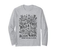 Bunny Floral Art Bloom Where You are Planted Citation Vintage Manche Longue